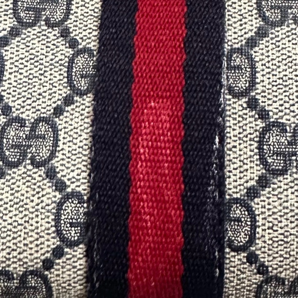 Vintage Gucci Blue GG Canvas Pouch with Red Web Stripe - Picture 8 of 8
